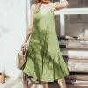 CUPSHE Ada Green Pull Over A-Shape Dress Clothing