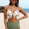 New ๐ CUPSHE Green And Floral Knotted One Piece ๐ฉฑ Swimsuit ๐ 1 CUPSHE Green And Floral Knotted One Piece Swimsuit