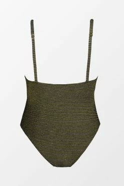 CUPSHE Love Los Angeles Ribbed Cutout Plus Size One Piece Swimsuit