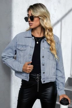 CUPSHE Cool Girl Denim Button-Front Jacket