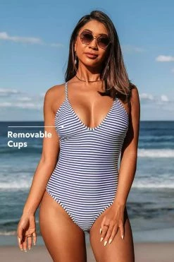 CUPSHE One Pieces Lasting Appeal Stripe One Piece Swimsuit