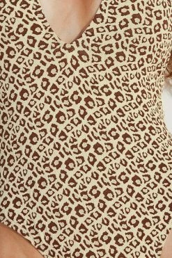 CUPSHE One Pieces Keep It Cool Halter Plunge One Piece Swimsuit