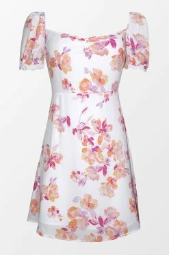 CUPSHE Summer Floral Puffed Sleeve Ruched Dress