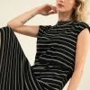 CUPSHE Tuesday Striped Cap Sleeve Midi Dress