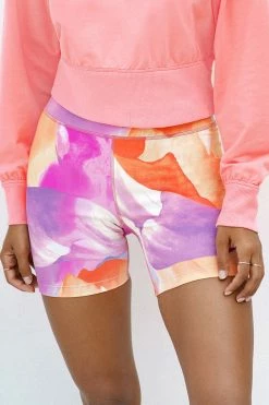 CUPSHE Retro Swirl Motion Blur Print Bike Shorts Clothing