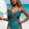 CUPSHE Celine O-ring Halter One Piece Swimsuit