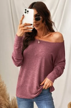 CUPSHE Clothing Sunset One-Shoulder Long Sleeve Top