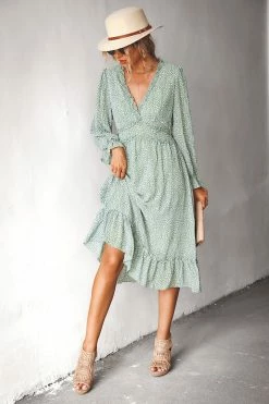 CUPSHE Addison Ditsy Floral Print Chiffon Midi Dress Dresses Best Sellers