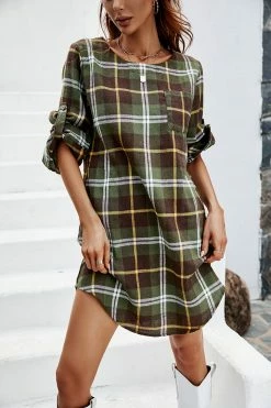 CUPSHE Moriah Gingham Curved Hem Short Dress