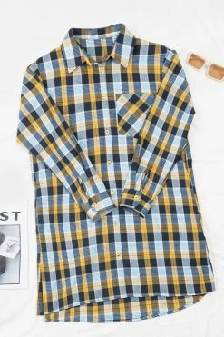 CUPSHE Yasmine Plaid Shirt Dress Clothing