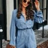 CUPSHE Phaedra Denim Drawstring Romper