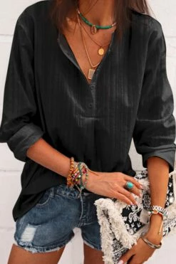 CUPSHE Empty House Half-Button Long Sleeve Top Clothing