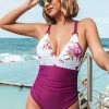 CUPSHE Romantic Floral O-Ring Tummy Control One Piece Swimsuit