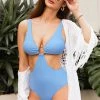 CUPSHE One Pieces Baltic Sea Sailing O-Ring Cutout Monokini Swimsuit