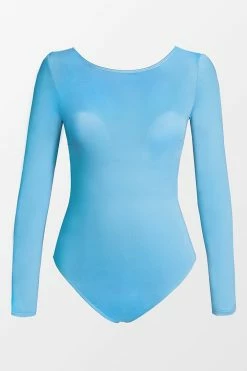 CUPSHE One Pieces Tyra Blue Criss Cross Long Sleeve One Piece Swimsuit