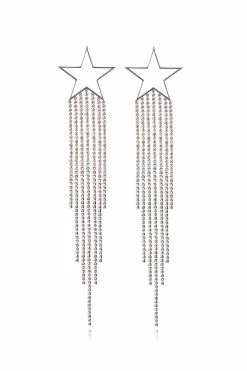 CUPSHE Star Rhinestone Fringe Drop Earrings
