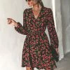 CUPSHE Dresses Best Sellers Rosemary Floral Print Surplice Mock Wrap Mini Dress
