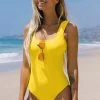 CUPSHE One Pieces Sunbeam Open Tie Back One Piece Swimsuit