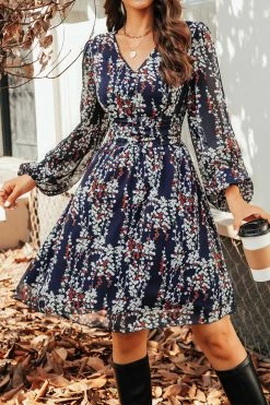 CUPSHE Cicely Ditsy Floral V-Neck Mini Dress Clothing