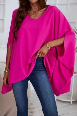 CUPSHE Clothing V-neck Short Sleeve Loose Waisted Top