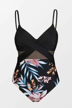 CUPSHE Greenland Aurora Mesh Cutout Wrap Front One Piece Swimsuit