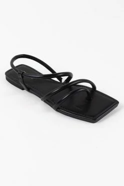 CUPSHE Marni Black Flat Open Toe Sandals Beach Accessories