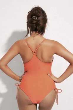 CUPSHE Veda Drawstring Ruched One Piece Swimsuit