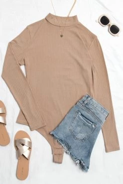 CUPSHE Genesis Brown High Neck Bodysuit Clothing