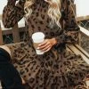 CUPSHE Bryanna Leopard Print Ruffled Dress