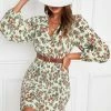 CUPSHE Cora Floral Print Smocked Mini Dress