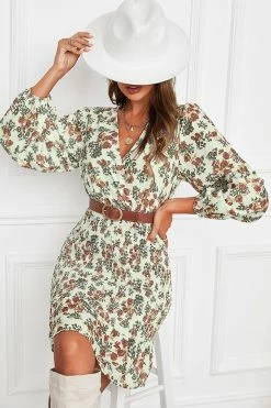 CUPSHE Cora Floral Print Smocked Mini Dress