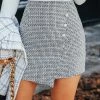 CUPSHE Ainsley Tweed Faux Pearl Mini Skirt Clothing