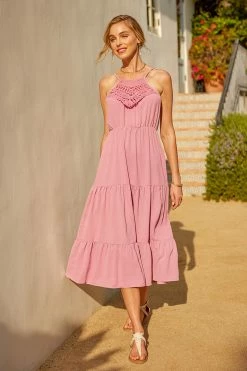 CUPSHE Corong Corong Sleeveless Lace Trims Thin Straps A-Shape Dress