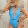 CUPSHE Summer Dreaming Twist Plunge One Piece Swimsuit