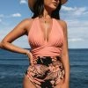 Best Pirce ๐ฏ CUPSHE One Pieces Havana Tropical Plunge Halter Ruched One Piece ๐ฉฑ Swimsuit ๐ 2 CUPSHE One Pieces Havana Tropical Plunge Halter Ruched One Piece Swimsuit