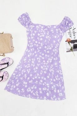 CUPSHE Katarina Ditsy Frill Bow Tie Cut Out Dress Clothing