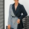 CUPSHE Keira Houndstooth Two-Tone Blazer Clothing