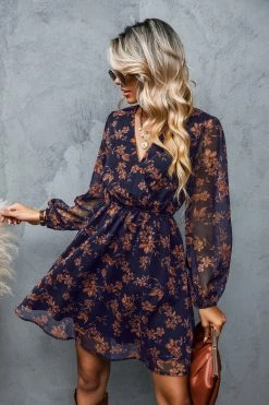 CUPSHE Javiera Floral Peasant Sleeve Dress Clothing