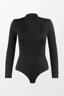 CUPSHE Clothing Rebekah Black V-neck Long Sleeve Bodysuit