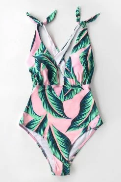 CUPSHE One Pieces Pink Palm Print One Piece Swimsuit