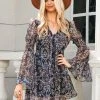 CUPSHE Selby Paisley Print Gigot Sleeve Dress