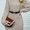 CUPSHE Clothing Heart Beat Turtleneck Kint Sweater Dress