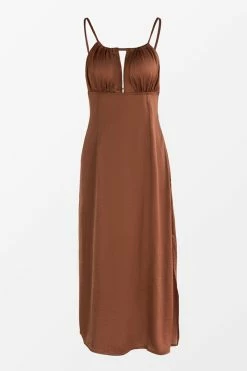 CUPSHE Caramel Slip Dress Clothing