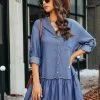 CUPSHE Emelie Denim Roll-Tab Mini Dress
