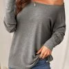 CUPSHE Without Limits Heathered Off-the-Shoulder Tee Clothing