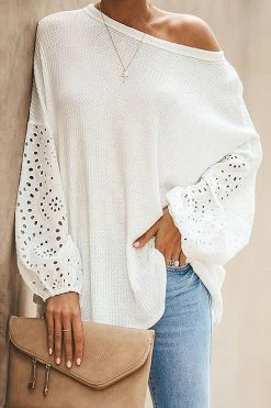 CUPSHE Loose Round Neck Long Sleeve Top Clothing