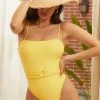CUPSHE Arizona Roda Trip Belted Ring Square Neck One Piece Swimsuit One Pieces