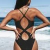 CUPSHE Kasey Black Cutout Back One Piece Swimsuit One Pieces