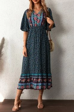 CUPSHE Clothing Carley Paisley Floral Print Maxi Dress