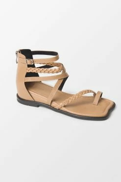 CUPSHE Beach Accessories Ambrosia Brown Open Toe Flat Sandals